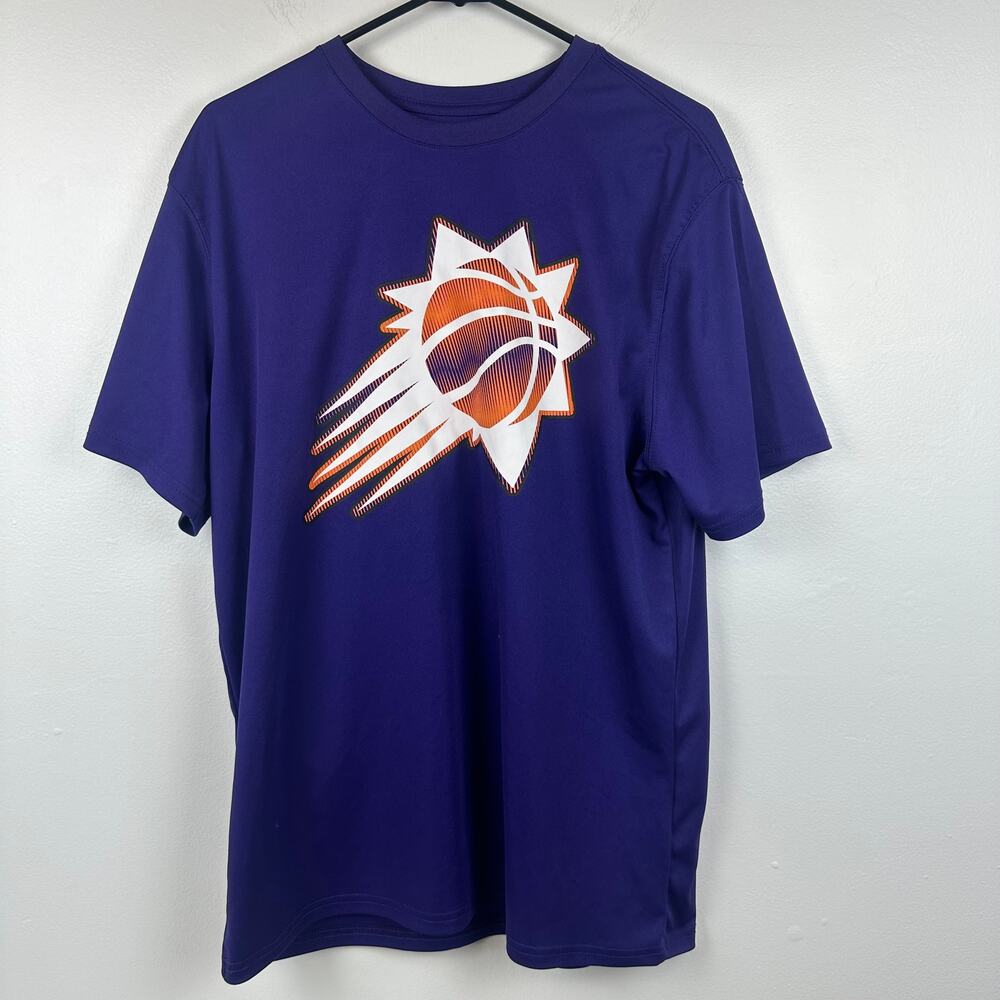 NBA Mens Phoenix Suns Crewneck Basketball #1 Devin Booker Purple T-Shirt Large
